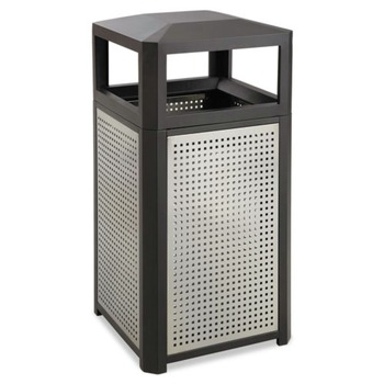 Safco 9932BL 15 gal. Evos Series Steel Waste Container - Black