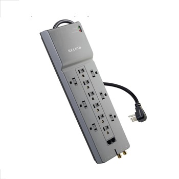 Belkin BE112234-10 Professional Series 3996 J 12 AC Outlets 10 ft. Cord SurgeMaster Surge Protector - Dark Gray