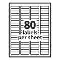 Labels | PRES-a-ply 30640 0.5 in. x 1.75 in. Labels for Inkjet/Laser Printers - White (80/Sheet, 100 Sheets/Pack) image number 2
