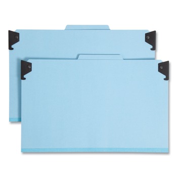 Smead 65165 2 Dividers Legal Size FasTab Hanging Pressboard Classification Folders - Blue