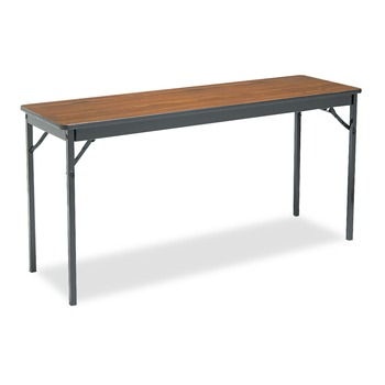  | Barricks CL1860-WA 60 in. x 18 in. x 30 in. Rectangular Special Size Folding Table - Walnut/Black