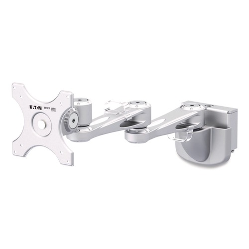 Office Electronics & Batteries | Tripp Lite DMSW1332LTAA Dual-Extension Monitor Mount for Slat Wall System for 32-in TVs 4.9w x 4.7d x 20.5h Silver Supports 22 lb image number 0