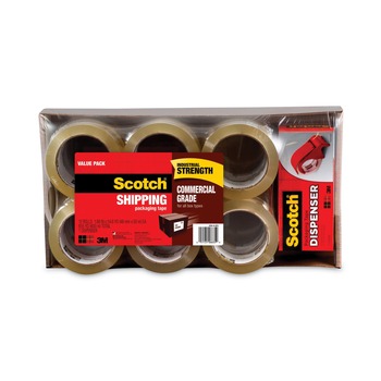 Scotch 3750-12-DP3 3 in. Core, 1.88 in. x 54.6 Yards 3750 Commercial Grade Packaging Tape with DP 300 Dispenser - Clear (12/Pack)