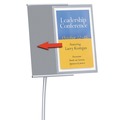 Cleaning & Janitorial Accessories | Quartet 7922 Aluminum Frame 11 in. x 17 in. Designer Sign Stand - Silver image number 3