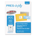 Labels | PRES-a-ply 30602 1.33 x 4 Laser Printer Labels - White (1400/Box) image number 0