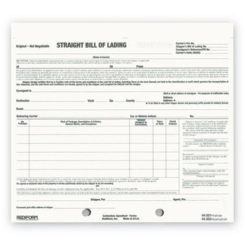 Rediform 44301 7 in. x 8.5 in. Three-Part Carbonless Snap-A-Way Bill of Lading Short Form (250/Pack)