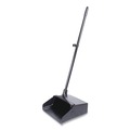 Dust Pans | Boardwalk 528101 34 in. Plastic/Aluminum Handle 11-3/4 in. Wide Lobby Dust Pan - Black/Silver image number 1