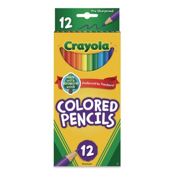 Crayola 684012 3.3 millimeter 2B Long-Length Colored Pencil - Assorted Lead and Barrel Colors (1-Set)