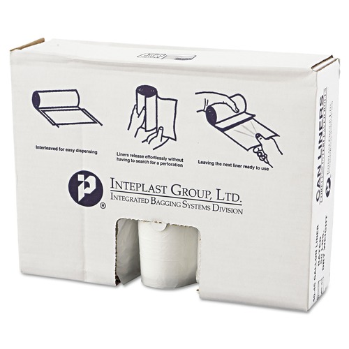  | Inteplast Group VALH4048N14 40 in. x 46 in. 45 gal. 12 mic High-Density Commercial Can Liners Value Pack - Clear (250/Carton) image number 0