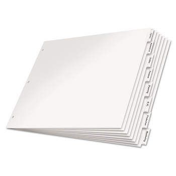 Cardinal 84815 11 in. x 17 in. 8-Tab Paper Insertable Dividers - White, Clear Tabs