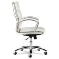 Just Launched | Alera ALENR4206 Neratoli Series 18.3 in. to 21.85 in. Seat Height Up to 275 lbs. Mid-Back Slim Profile Faux Leather Chair - White Seat/Back, Chrome image number 2