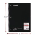Notebooks & Pads | Universal UNV66620 10.5 in. x 8 in. 1-Subject Wide/Legal Rule Wirebound Notebook - Black Cover image number 4
