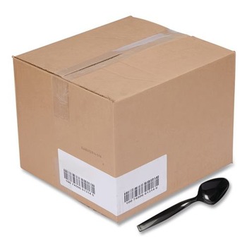 WNA WNA A7SPBL 9 in. Plastic Spoons - Black (144/Carton)