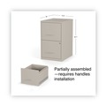 Office Filing Cabinets & Shelves | Alera 2806662 Soho 14 in. x 18 in. x 24.1 in. 2-Drawer Vertical File Cabinet - Letter, Putty image number 5