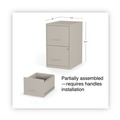 Office Filing Cabinets & Shelves | Alera 2806662 14 in. x 18 in. x 24.1 in. Soho 2-Drawer Vertical Letter File Cabinet - Putty image number 5