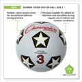 Breakroom Supplies | Champion Sports SRB3 No. 3 Size Soccer Rubber Sports Ball - White/Black image number 5