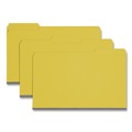 File Folders | Smead 22562 1/3-Cut Tabs Assorted Legal Size 1 in. Expansion Recycled Heavy Pressboard Folders - Yellow (25/Box) image number 0
