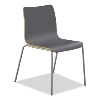HON HRUCK1L.S.PR8 18 in. Seat Height Supports Up to 300 lbs. Charcoal Seat/Back Ruck Laminate Chair - Silver Base