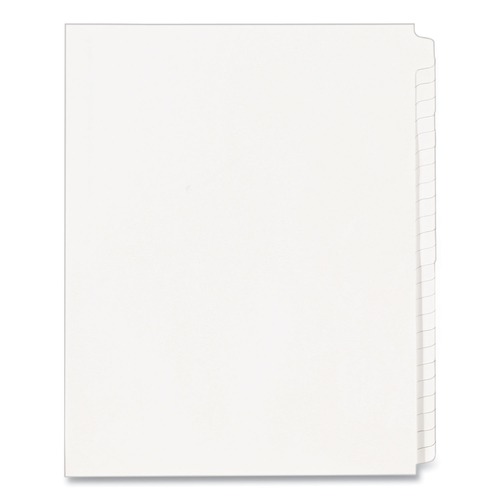 Dividers & Tabs | Avery 11959 11 in. x 8.5 in. 25-Tab Blank Tab Legal Exhibit Index Divider Set - White (1-Set) image number 0