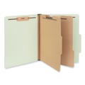 File Folders | Universal UNV10271 6-Section 2-Divider Pressboard Classification Folders - Letter, Green (10/Box) image number 0