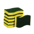 Sponges & Scrubbers | Scotch-Brite 426 4.5 in. x 2.7 in. 0.6 in. Thick Heavy-Duty Scrub Sponge - Yellow/Green (6/Pack) image number 1