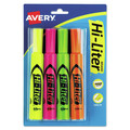 Highlighters | Avery 24063 HI-LITER Desk-Style Chisel Tip Highlighters - Assorted Ink Colors/Assorted Barrel Colors (4/Set) image number 0
