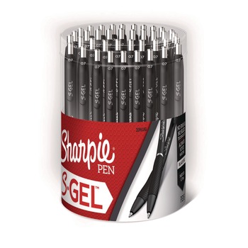  | Sharpie S-Gel 2096180 0.7 mm S-Gel High-Performance Retractable Gel Pen - Medium/Black Ink/Black Barrel (36/Pack)