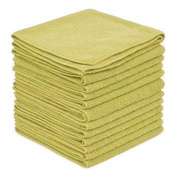 CLEANING CLOTHS | Boardwalk BWK12YELCLOTH 12 in. x 12 in. Microfiber Cleaning Cloths - Yellow (12/Pack)