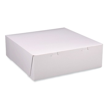 SCT 1585 12 in. x 12 in. x 4 in. Paper Standard Bakery Boxes - White (100/Carton)