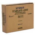 Paper Bags | Stout by Envision E4248E85 EcoSafe-6400 42 in. x 48 in. 0.85 mil. 48 Gallon Compostable Bags - Green (40/Box) image number 1