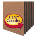 File Folders | Smead 73206 5.25 in. Expansion Letter Size Recycled Top Tab File Pockets - Redrope (10/Box) image number 2
