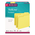 File Folders | Smead 12943 1/3-Cut Tabs Assorted Letter Size 0.75 in. Expansion Colored File Folders - Yellow (100/Box) image number 0