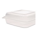Food Trays, Containers, and Lids | Karat FP-HC99PP-1C Polypropylene Plastic Hinged Container 9.35 x 9.22 x 3.17 Clear Plastic 50/Pack 4 Packs/Carton image number 2