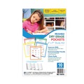 Report Covers & Pocket Folders | C-Line 41610 6 in. x 9 in. Reusable Dry Erase Pockets - Assorted Primary Colors (10/Pack) image number 2