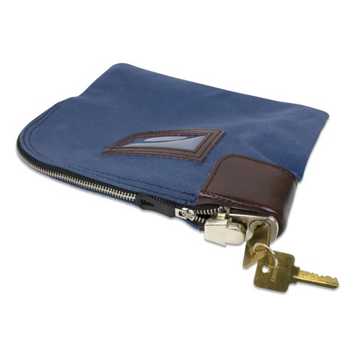 Retail Store Supplies | CONTROLTEK 530980 8.5 in. x 11 in. x 1 in. Nylon Locking Fabric Deposit Bag - Blue image number 0