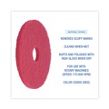 Cleaning & Janitorial Accessories | Boardwalk BWK4015RED 15 in. Diameter Buffing Floor Pads - Red (5/Carton) image number 4