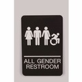 Floor Signs & Safety Signs | Headline Sign 7781 6 x 9 All Gender Restroom ADA Sign - Black Face/White Graphics image number 0