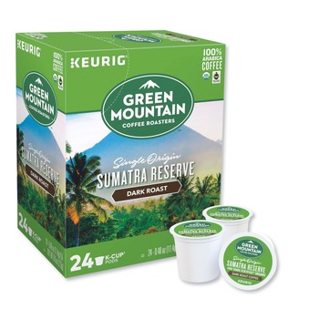 Green Mountain Coffee 5000366637 Fair Trade Coffee K-Cups - Organic Sumatran Extra Bold (24/Box)