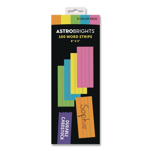 Office & Office Supplies | Astrobrights 91040-01 Word Strips Small Assorted Colors 100/Pack image number 0