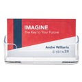 Desktop Organizers | Deflecto 70101 3.88 in. x 1.38 in. x 1.81 in. Plastic Horizontal Business Card Holder - Clear image number 4