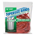 Rubber Bands | Alliance 08994 0.25 in. x 12 in. 4060 PSI Max Elasticity SuperSize Bands - Red (18/Pack) image number 2