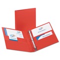 Binders | Avery 79589 Heavy-Duty 1 in. Capacity 11 in. x 8.5 in. 3 Ring Non-View Binder with DuraHinge and One Touch EZD Rings - Red image number 2