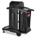 Cleaning Carts | Rubbermaid Commercial 1861427 Executive High Security 23.1 in. x 39.6 in. x 27.5 in. Janitorial Cleaning Cart - Black image number 0
