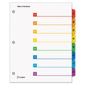 Binders | Cardinal 60818 11 x 8.5 OneStep Printable Table of Contents and 1 to 8 Dividers - White/Assorted Tabs (8/Set) image number 0