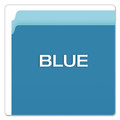 File Folders | Pendaflex 152 BLU Letter Size Straight Tabs Colored File Folders - Blue/Light Blue (100/Box) image number 2