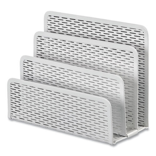 Desk Accessories & Office Organizers | Artistic ART20003WH Urban Collection 6.5 in. x 3.25 in. x 5.5 in. 3 Sections DL to A6 Size Files Punched Metal Letter Sorter - White image number 0