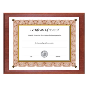  | NuDell 18813M Award-A-Plaque 10-1/2 in. x 13 in. Acrylic/Plastic Document Holder - Mahogany