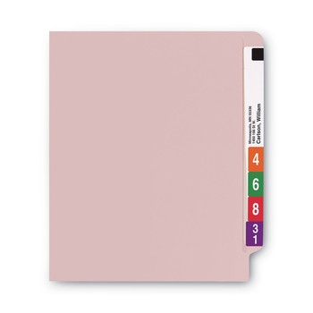 Smead 25610 0.75 in. Expansion Shelf-Master Reinforced End Tab Colored Folders - Letter Size/Pink (100/Box)