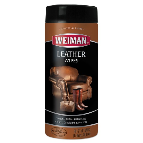 All-Purpose Cleaners | WEIMAN 91CT 1-Ply 7 in. x 8 in. Leather Wipes - White (4/Carton) image number 0
