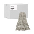 Mops | Boardwalk BWK4032C No. 32 Loop Web/Tailband Value Standard Cotton Mop Head - White (12/Carton) image number 2